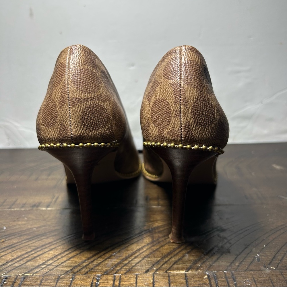 Coach 85 mm Waverly Pump with Beadchain in signature coated canvas - Picture 2 of 6